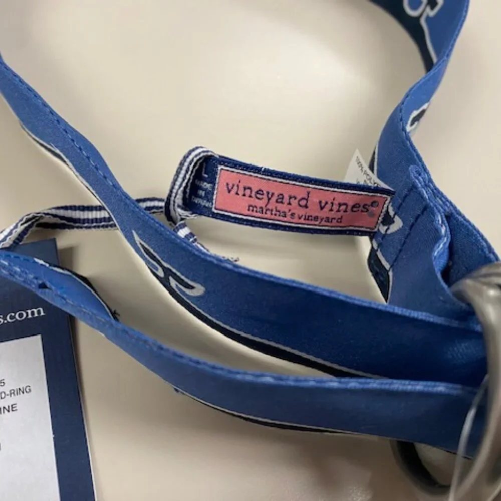 NEW Boy's Vineyard Vines Whale Line D-Ring Belt Size Large